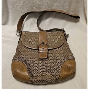 Vintage Y2K Coach Soho 6377 Signature Jacquard Convertible Hobo Crossbody